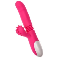 Ultimate Threesome Pink Thrusting Rechargeable Rabbit Vibrator 9.3 Inch - Hott Love Extreme