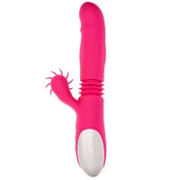 Ultimate Threesome Pink Thrusting Rechargeable Rabbit Vibrator 9.3 Inch - Hott Love Extreme