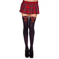 Plaid Bow Thigh High Stockings