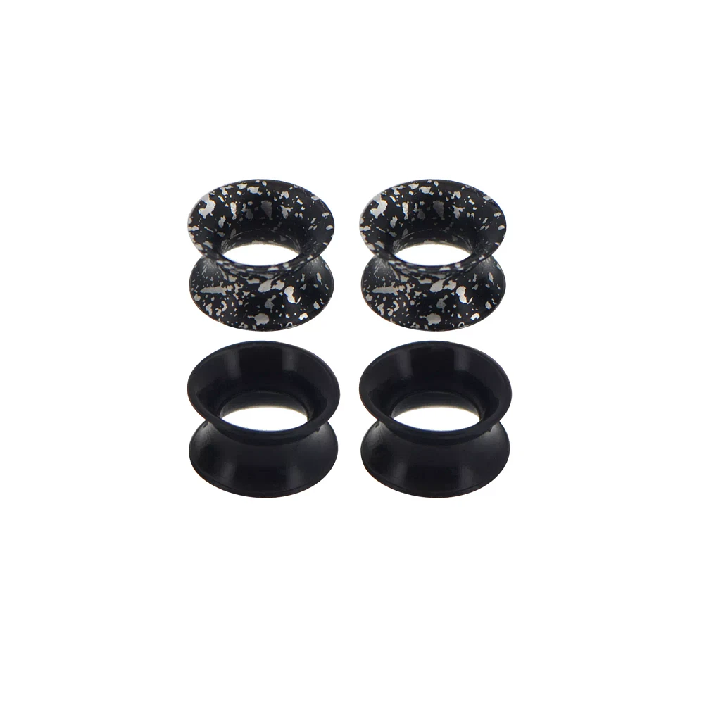 Multi-Pack Black Splatter Tunnel Plugs - 2 Pair