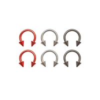 Multi-Pack Spike Horseshoe Rings 3 Pair - 16 Gauge