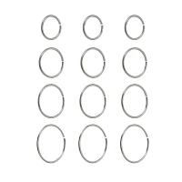 Multi-Pack Hoop Nose Rings - 12 Pack