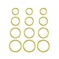 Multi-Pack Goldtone Hoop Nose Rings - 12 Pack