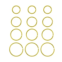Multi-Pack Goldtone Hoop Nose Rings - 12 Pack