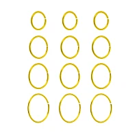 Multi-Pack Goldtone Hoop Nose Rings - 12 Pack