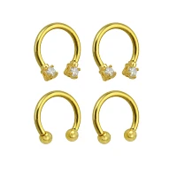 Multi-Pack Goldplated Horseshoe Rings - 2 Pair