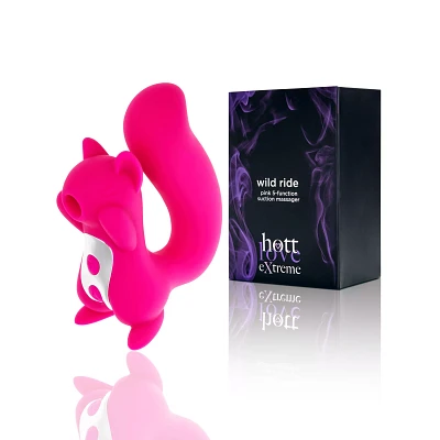 Wild Ride Pink 5 Function Rechargeable Waterproof Suction Massager 4.2 Inch - Hott Love Extreme