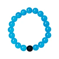 Blue and Black Long Distance Beaded Bracelets - 2 Pack