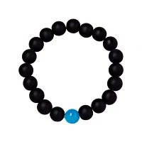 Blue and Black Long Distance Beaded Bracelets - 2 Pack