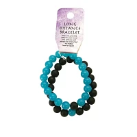 Blue and Black Long Distance Beaded Bracelets - 2 Pack