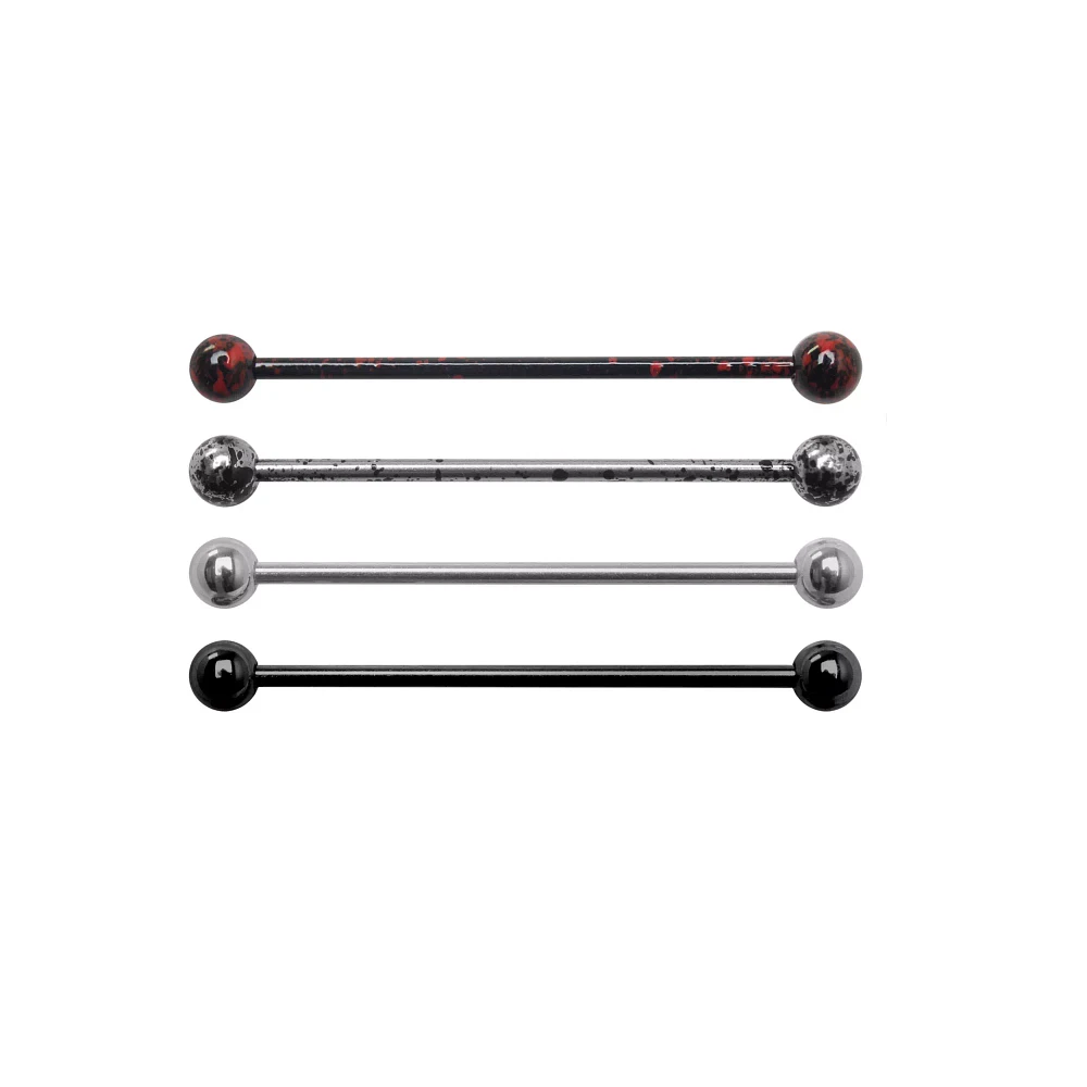 Multi-Pack Splatter Industrial Barbells 4 Pack - 14 Gauge