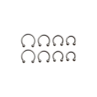 Multi-Pack Horseshoe Rings 4 Pair - 10 Gauge