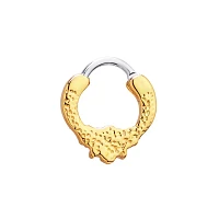 Goldtone Bumble Bee Daisy Clicker Septum Ring - 16 Gauge