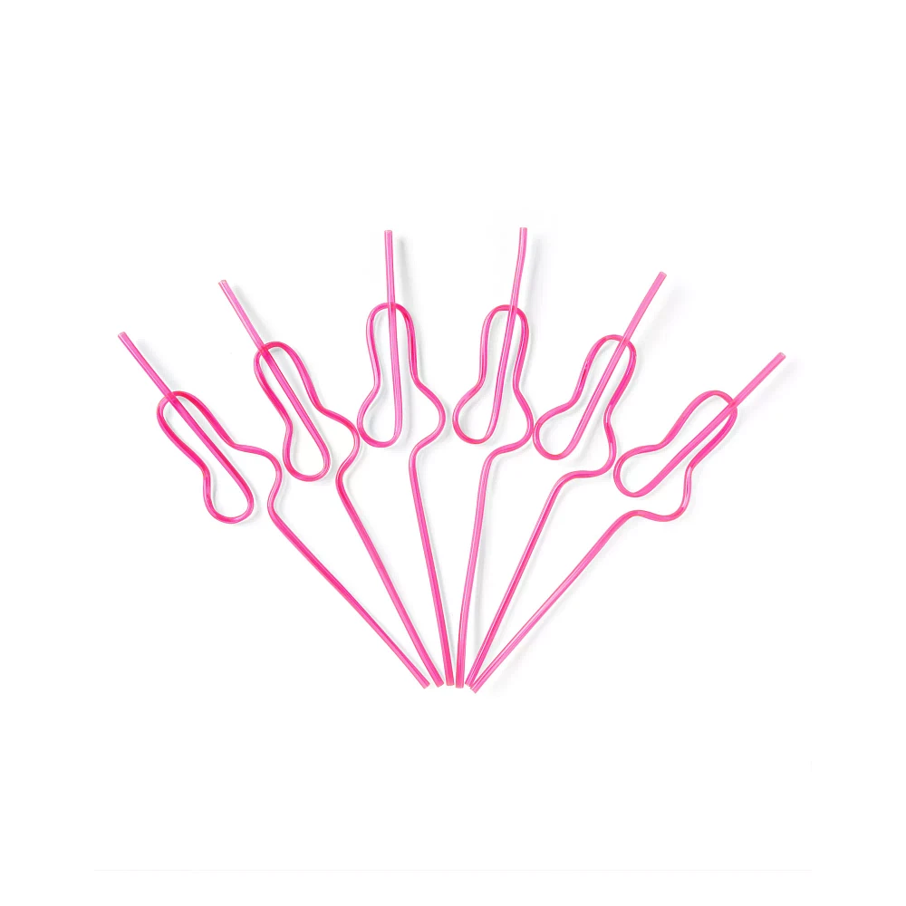 Curly Pecker Straws - 6 Pack