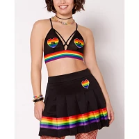 Rainbow Striped Pride Heart Bralette