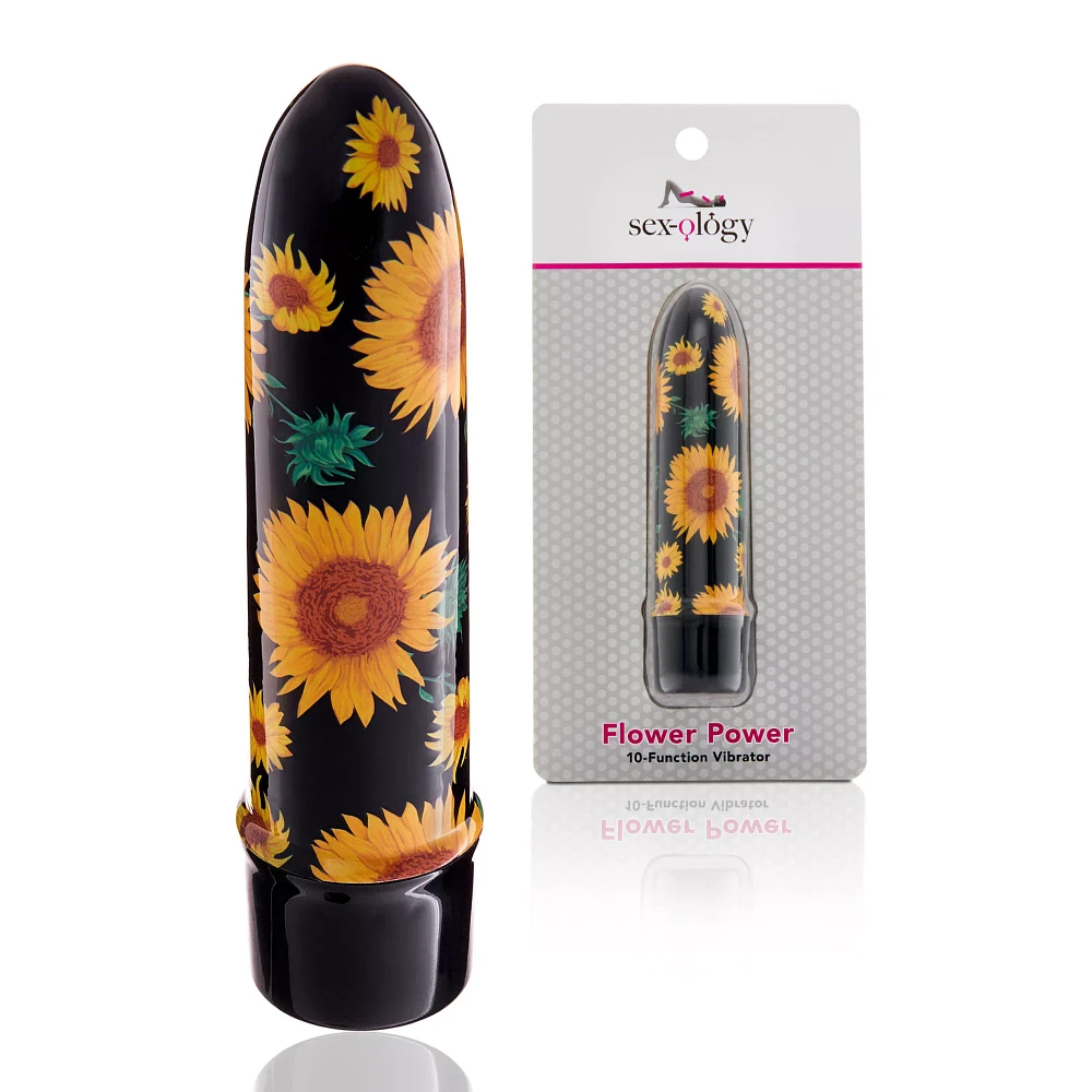 Flower Power 10-Function Sunflower Waterproof Bullet Vibrator 5.3 Inch - Sexology