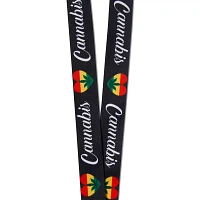 Rasta Leaf Heart Lanyard