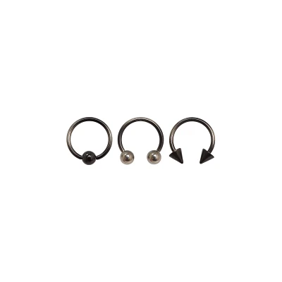 Multi-Pack Ombre Horseshoe Rings and Captive Ring 3 Pack - 16 Gauge