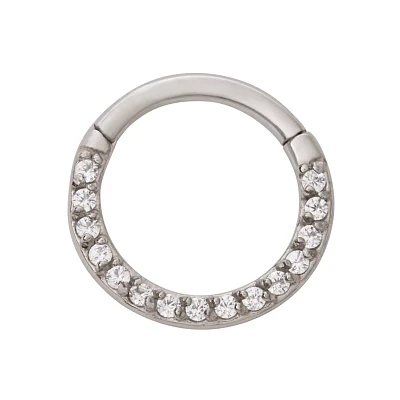 CZ Segment Hinged Hoop Ring