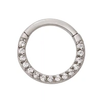 CZ Segment Hinged Hoop Ring