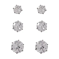 Multi-Pack CZ Stud Earrings 3 Pair
