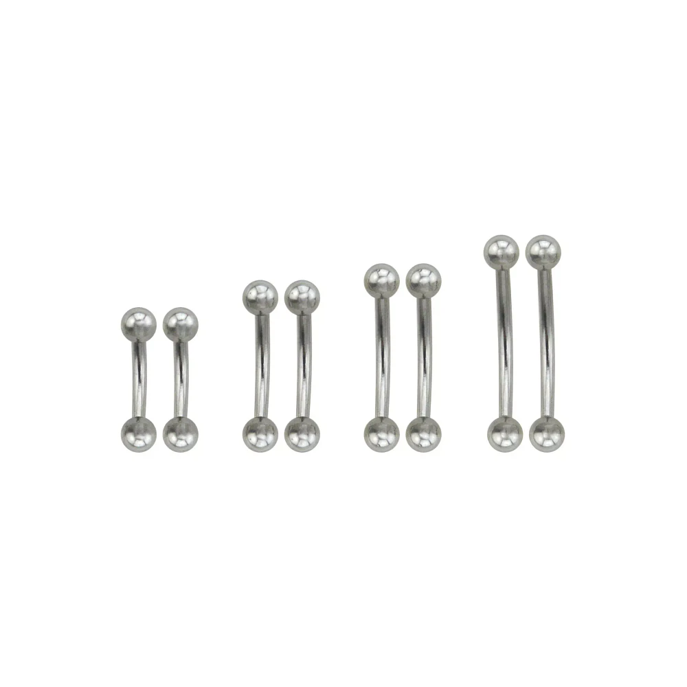 Multi-Pack Curved Barbells 4 Pair - 16 Gauge