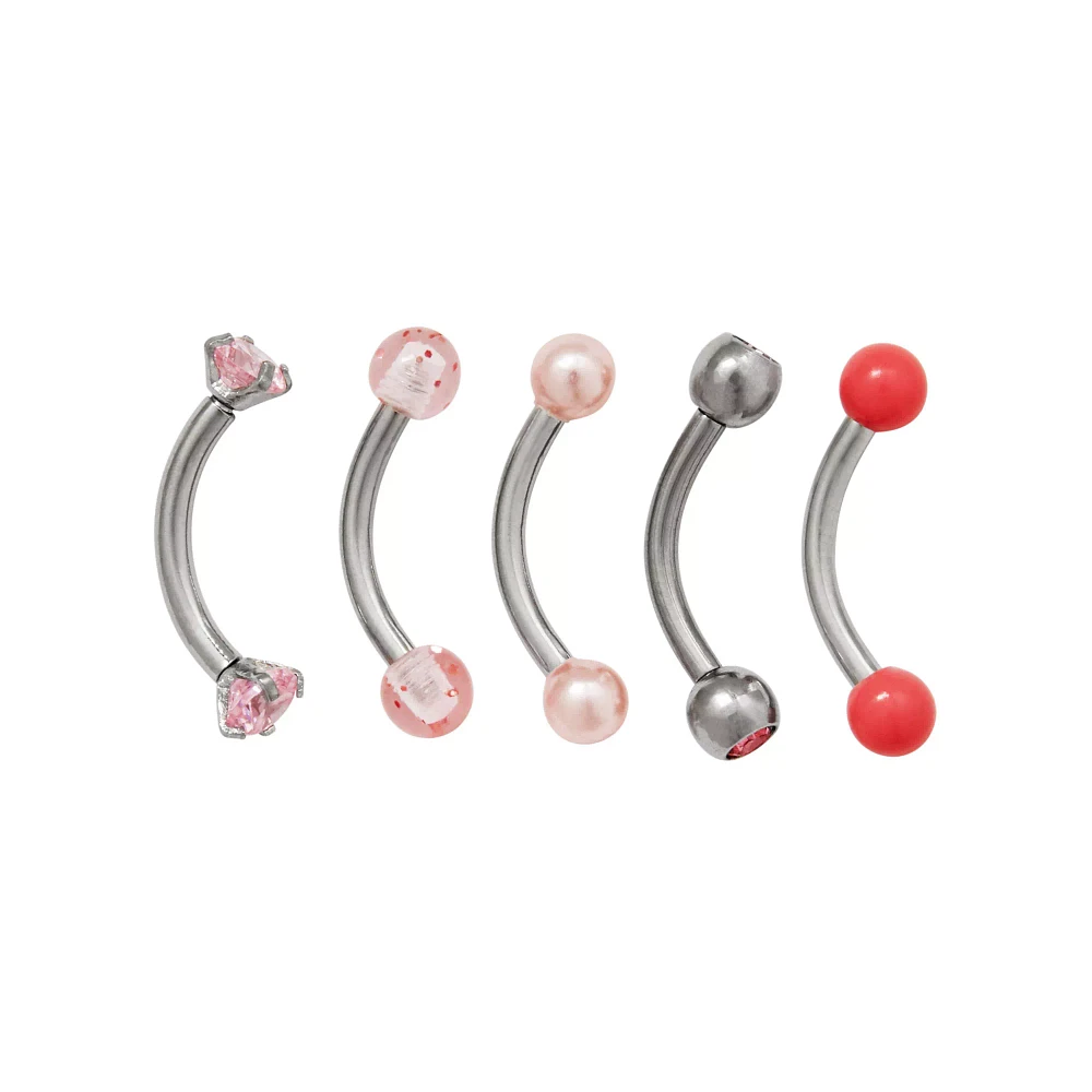 Multi-Pack CZ Curved Barbells 5 Pack