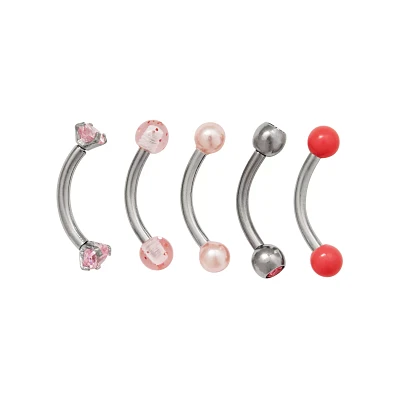Multi-Pack CZ Curved Barbells 5 Pack