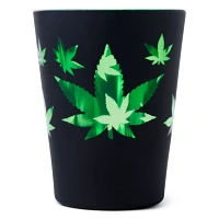 Black and Green Leaf Shot Glass - 1.5 oz.