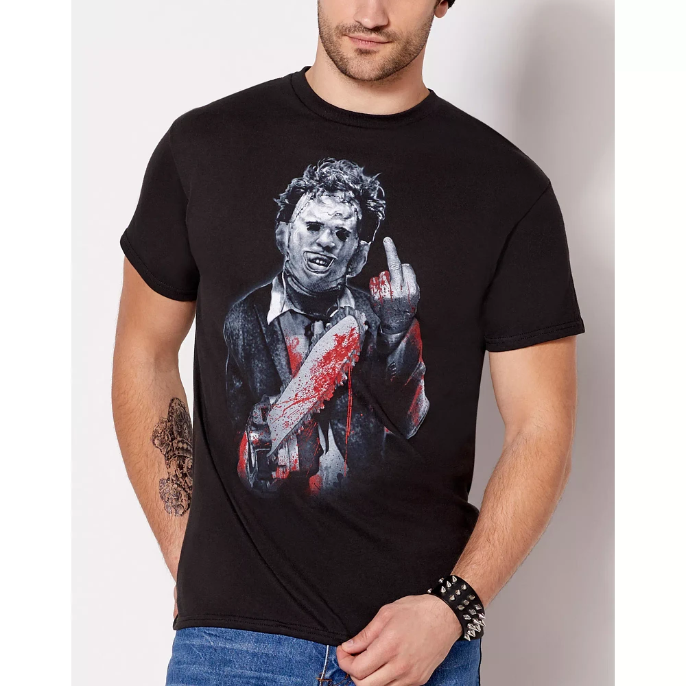 Black Leatherface T Shirt - The Texas Chainsaw Massacre