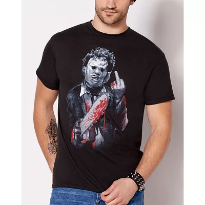 Black Leatherface T Shirt - The Texas Chainsaw Massacre