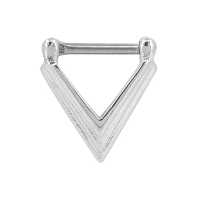 Silvertone Triangle Septum Ring