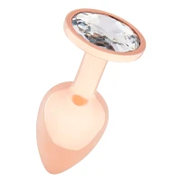 Rose Goldtone Gem Butt Plug 2.7 Inch - Hott Love