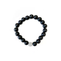 Long Distance Black and Gray Beaded Bracelets - 2 Pack