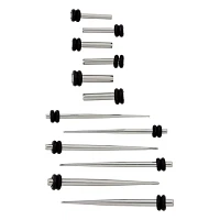 Multi-Pack Silverplated Tapers and Plugs 6 Pair - 10-14 Gauge