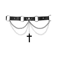 Cross Chain Spike Choker Necklace