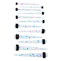 Multi-Pack Acrylic Splatter Tapers 6 Pair - 14-4 Gauge