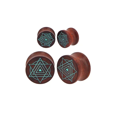 Mandala Wood Plugs - 0 Gauge
