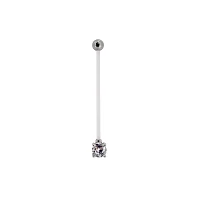CZ Adjustable Pregnancy Belly Ring - 14 Gauge