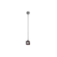 CZ Adjustable Pregnancy Belly Ring - 14 Gauge