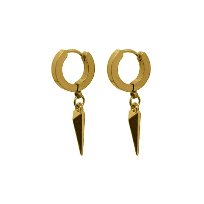 Goldtone Spike Dangle Earrings - 18 Gauge