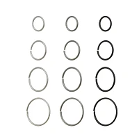 Multi-Pack Silvertone Hoop Nose Rings 12 Pack