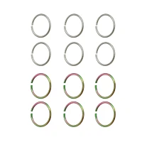Multi-Pack Silvertone and Rainbow Hoops - 20 Gauge