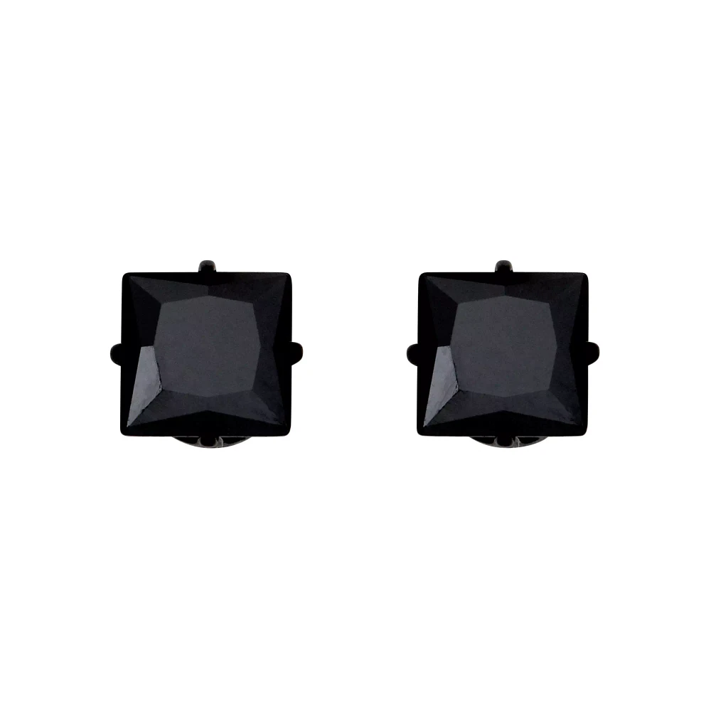 Black CZ Titanium Stud Earrings – 20 Gauge