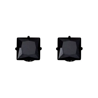 Black CZ Titanium Stud Earrings – 20 Gauge