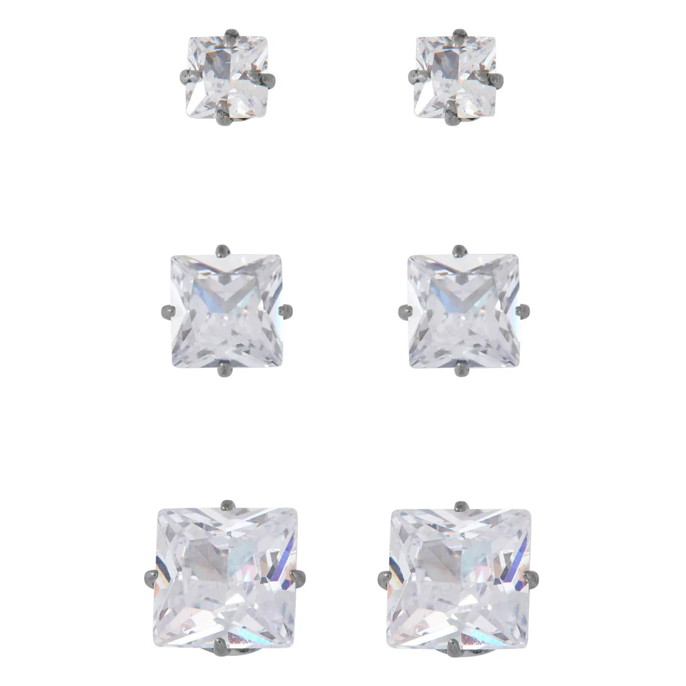 Multi-Pack CZ Stud Earrings – 3 Pair