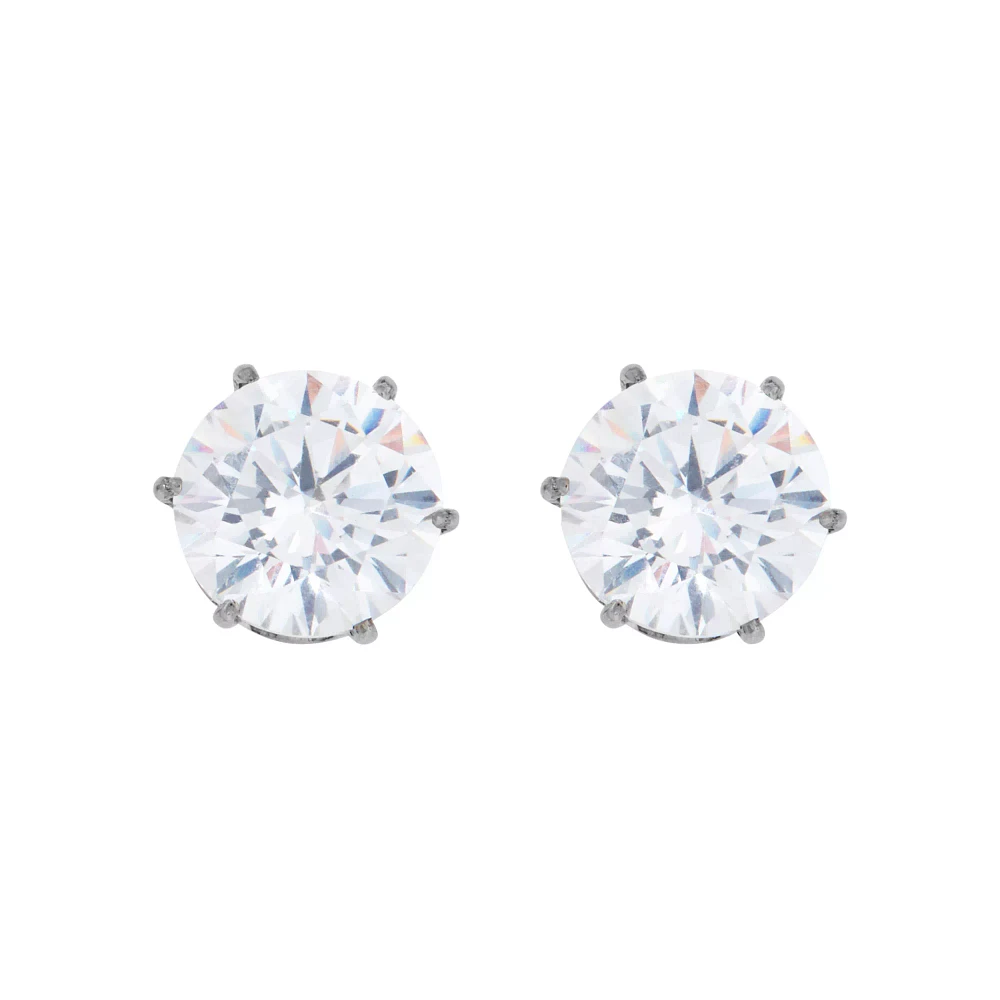 Clear CZ Titanium Stud Earrings – 20 Gauge