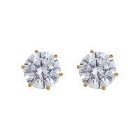 Round CZ Goldplated Stud Earrings – 20 Gauge