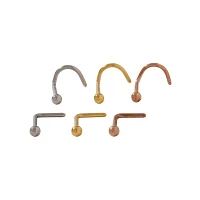 Multi-Pack CZ L -Bend Nose Ring 12 Pack – 20 Gauge