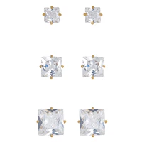 Multi-Pack Clear CZ Stud Earring 3 Pack – 20 Gauge